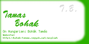 tamas bohak business card