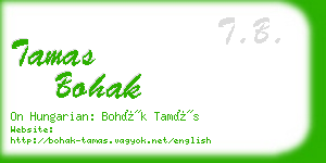 tamas bohak business card